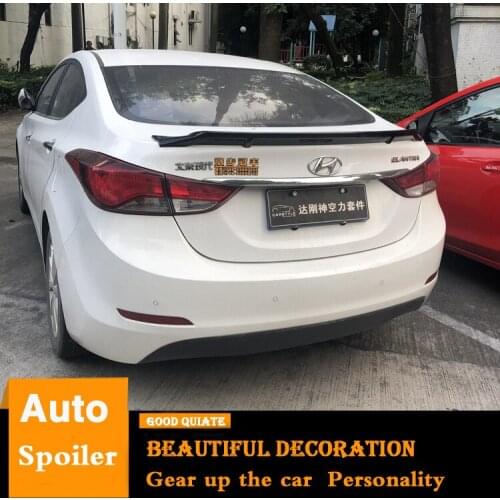 For 2012-2016 Hyundai Elantra Spoiler Big Sport ABS Material Car Rear Wing Primer Color Trunk Rear Spoiler 2013 2014 2015