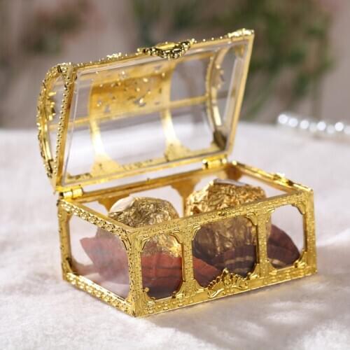1 Pcs Treasure Chest Sweet Candy Boxes Chocolate Gift Decorative Case Wedding Party Favor Supplies