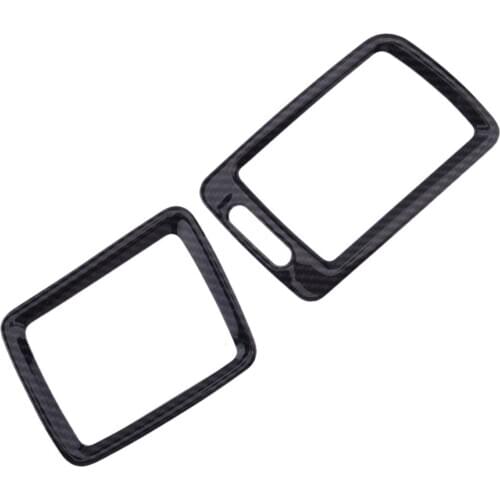 2pcs Carbon Fiber Black Print Dashboard Upper Console Air Outlet Vent Trim Frame Cover fit for HONDA Civic 8th 2006-2010 2011