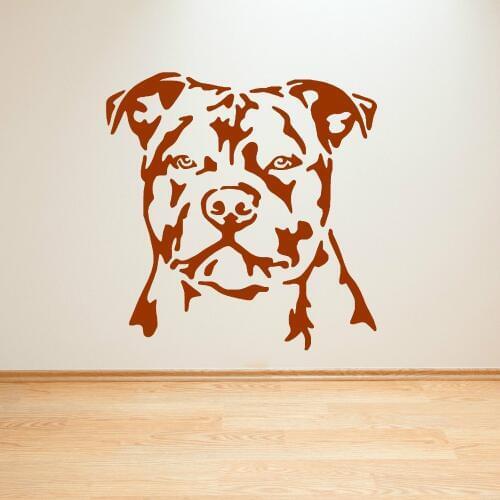 Animal Dog Friend Staffordshire Bull Terrier Dog Vinyl wall art sticker Home Decor Sticker Animal Dog Room Wall Paper WY-57