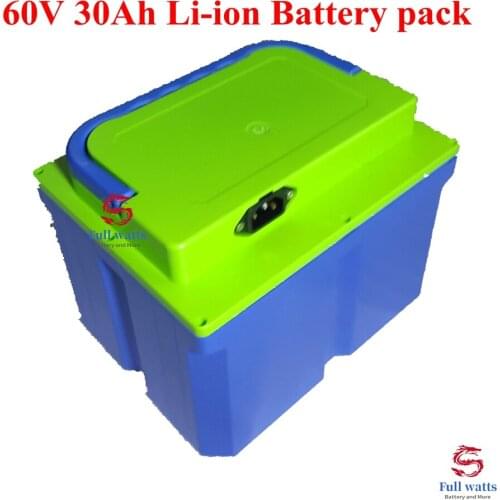 Waterproof case 60v 30ah 18650 lithium-ion battery pack with strong BMS for 2400W electric scooter e-bike+67.2V 3A charger