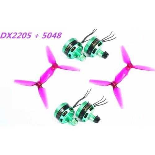 High Quality 4pcs Racing EditionDX2205 2300KV 2600KV2-4S Brushless MotorCW/CCW+5048 propeller For QAV250 ZMR250 260 280 RC Model