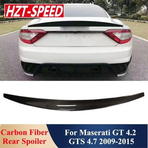 MC Type Rear Spoiler Real Carbon Fiber Back Trunk Wing Car Body Motification Kit Part For Maserati GT 4.2 GTS 4.7 2009-2015