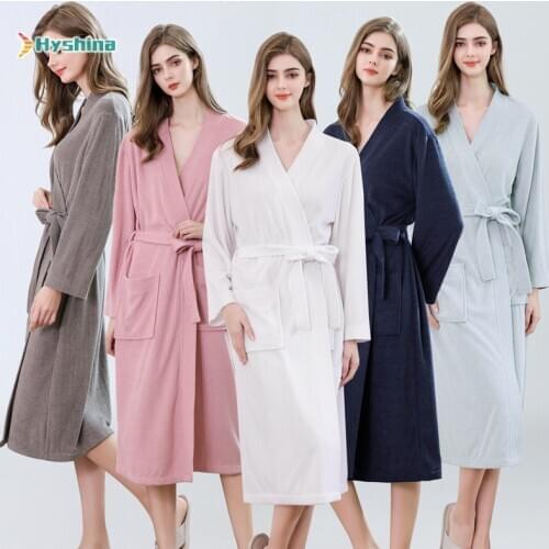 Women Bathrobe Long Style Lovers Hotel Bathrobe