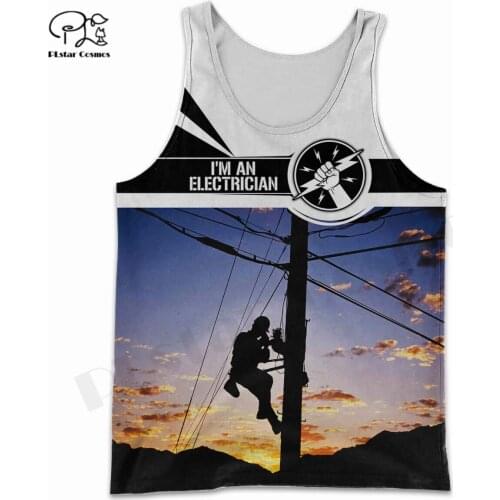 PLstar Cosmos 3DPrint Lineman Welder Electrician Worker Harajuku Popular Funny Harajuku Streetwea Sleeve Vest Tank Top Unisex 1