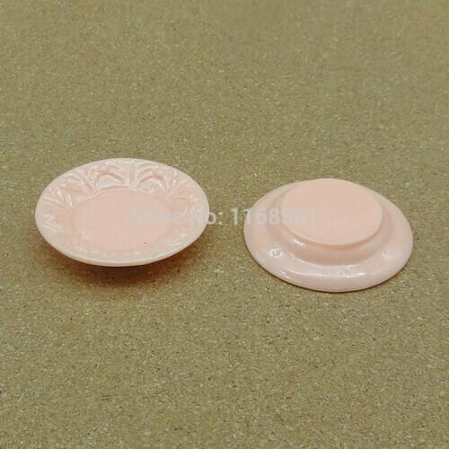 1pcs/lot Resin hot sell lovely light pink round plate 35mm kawaii cabochons DIY christmas decorations A009-4