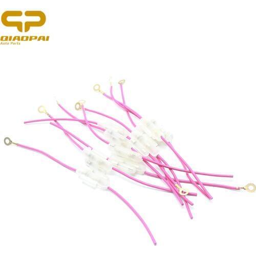 10pcs High-quality Universal Automobile Motorcycle Insurance Fuse Pipe Protective Shell Double Fuse Copper Wire Line Glass Tube