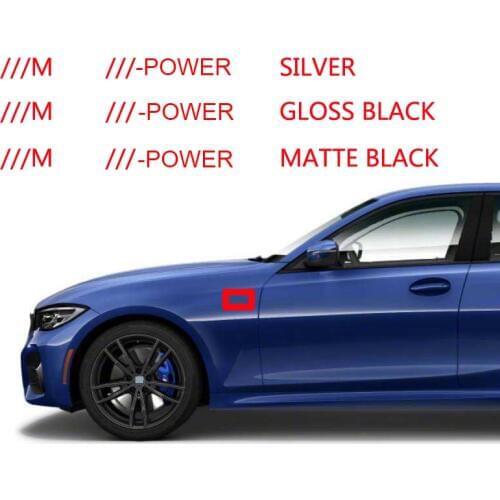 2PCS M Sport / Power Set Emblems Stickers Badges Wing Side for BMW M3 320 325 E36 E46 E90 E92