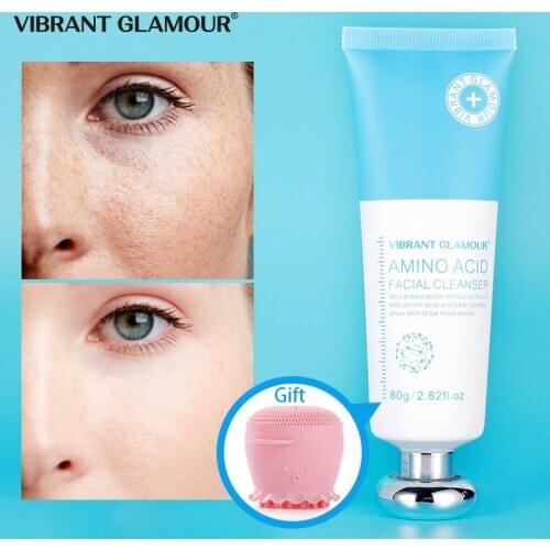 VIBRANT GLAMOUR Amino Acid Facial Cleanser Shrink pores Deep cleansing Oil Control Plant Essence Remove Acne blackhead Face care