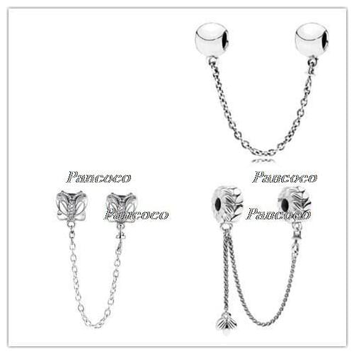 925 Sterling Silver Bead Charm Vintage Grains Of Energy Safety Chain Bead Fit Pandora Bracelet & Necklace Diy Jewelry