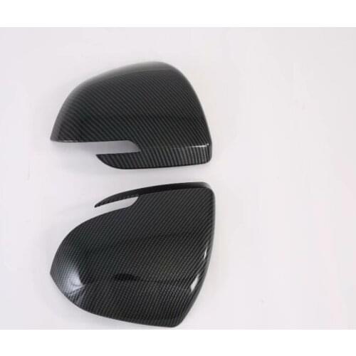 For Kia Seltos 2019 2020 Carbon FiberCar Side Rearview Mirror Cap Cover Shell Sticker Rain Eyebrow Rain Board Sunshade Snow