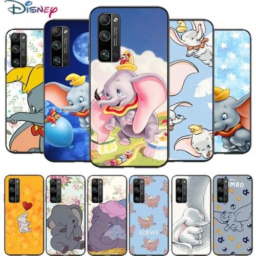 Dumbo cute for Huawei Honor V30 20 Pro X10 9S 9A 9C 9X 8X 10 9 Lite 8 7 Pro Silicone Soft Black Phone Case