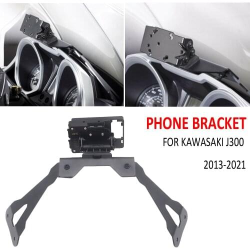 Motorcycle Phone Navigation GPS Plate Bracket USB Wireless Charging Adapt Holder Kit FOR Kawasaki J 300 J300 2013-2021 2014 2015