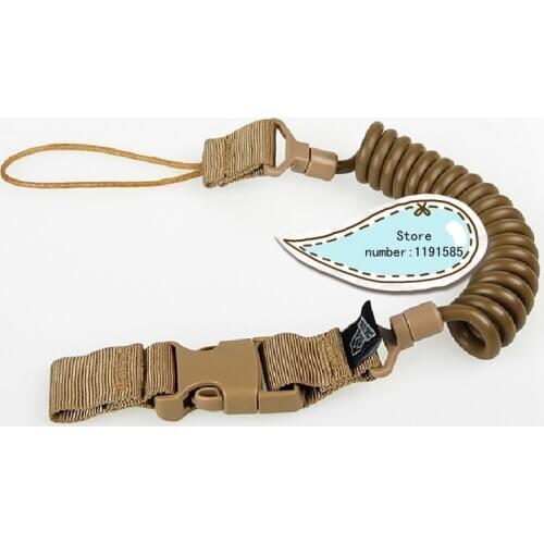 Elasticity Pistol Lanyard Sling Safe Carrying Spring Belt Loop Sand Color Free Shipping