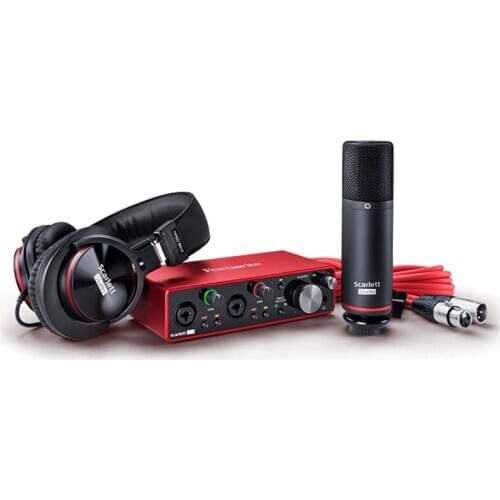 Focusrite Scarlett 2i2 Studio Pack 3rd Gen HP60 Headphones CM25 Microphone MkIII USB Professional Audio Interface Sound card