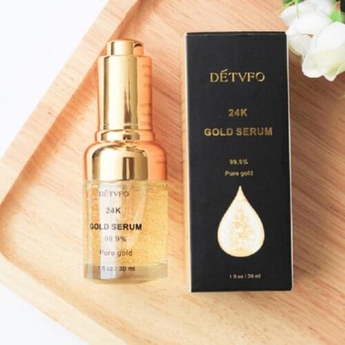 30ml 24K Gold Hyaluronic Facial Serum Anti-aging Anti-Wrinkle Facial Moisturer Repair Dry Skin Gold Foil Face Care TSLM1
