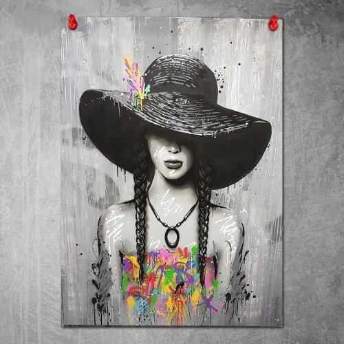 Canvas Painting Figure Painting Graffiti Poster and Prints Wall Art Pictures for Living Room Home Decor No Frame