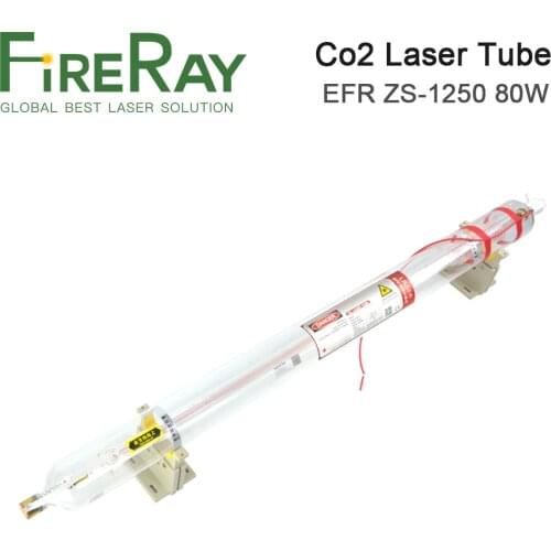 FireRay EFR CO2 Laser Tube ZS-1250 80W Length 1250mm Dia.80mm for Co2 Laser Cutting and Engraving Machine