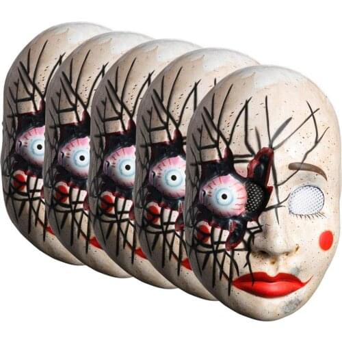 Halloween Joker Mask Women Dress Horror Clown Mask Scary Ghost Cosplay PVC Realistic Props for Costume Fancy-dress Party