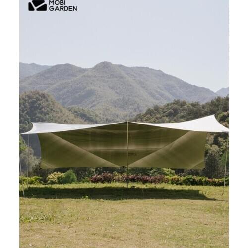 Mugao di new outdoor family rain-proof large space coated with black glue to protect the six corners of the tent camping tent