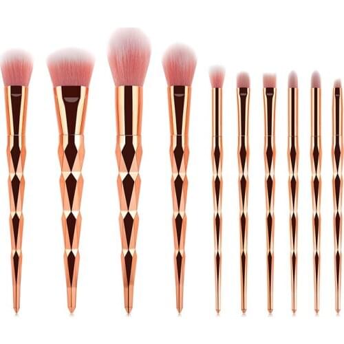 Fashion 10pcs Gold Unicorn Makeup Brush Set Brush Foundation Blending Power Eyeshadow Brush Cosmetic Beauty Make Up Tool