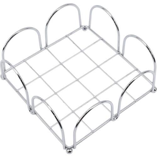 1 pc Tissue Holder Desktop Wrought Iron Square Serviette Storage Rack for Home