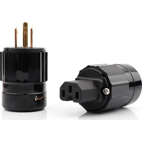 Pair High End Performance FI-28M(G) AC connector US Power Connector + IEC female connector