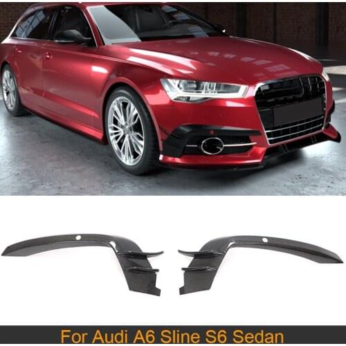 Carbon Fiber Front Bumper Air Vent Fenders Trims For Audi A6 Sline S6 Sedan 2015 - 2018 Car Front Bumper Trim Fender