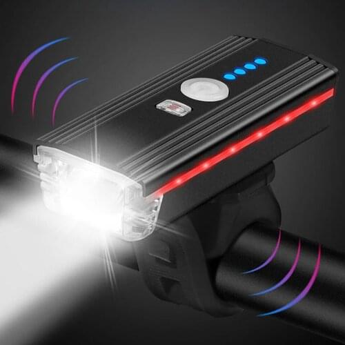 Smart Sensor Bicycle Light Headlight Rechargeable Glare Flashlight Night Riding Mountain Bike Front Light Cycling Equips