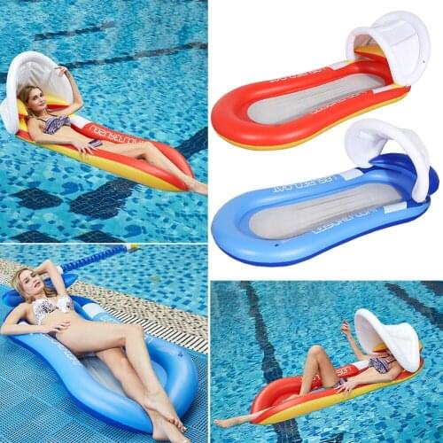 Water Hammock Recliner Inflatable Floating Swimming Mattress Sea Swimming Ring Chair Air Mattress Pool Party Lounge Bed For Swim