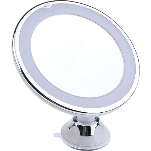 Blesiya LED Illuminated Makeup Bathroom Mirror 10X Magnifier Lock Suction
