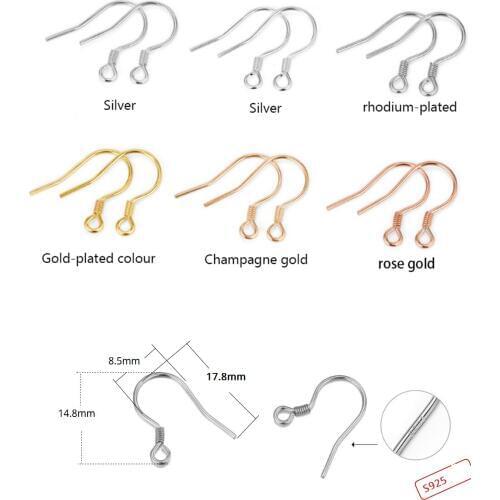 ICNWAY 30pairs 925 sterling silver hook and stud wholesale lots bulk jewelry making DIY earring for women