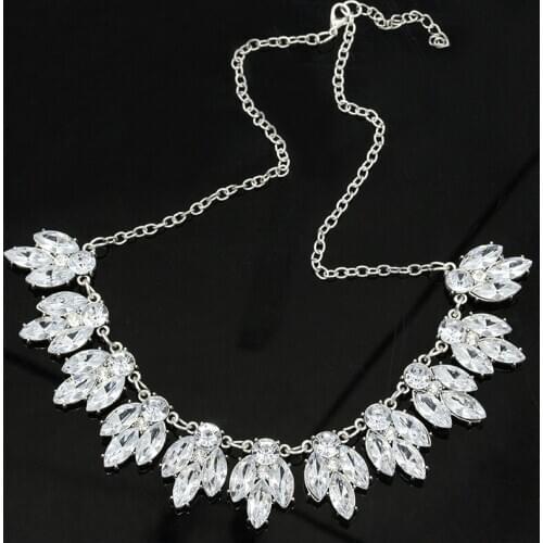 Lady Female Girl Women Girlfriend Couples Lover Metal Silver Color Gold Crystal Vintage Rhinestone Sweater Chain Choker Necklace