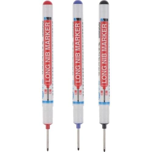 1pc Long Head Markers Bathroom Woodworking Decoration Multi-purpose Deep Hole Marker Pens