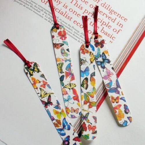 1pcs creative bookmark wholesale Butterfly beautiful bookmarks 4 sheets / sets Combination a big picture
