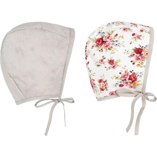 1pc Newborn Baby Double Side Floral Vintage Hat Cotton Infant Props Cap Bonnet