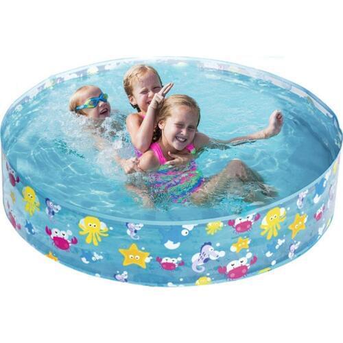 122*25CM Swimming Pool Kids Inflatable Marine Ball Pool Hard Rubber Round Infant Tub Summer Outdoor Baby Pool