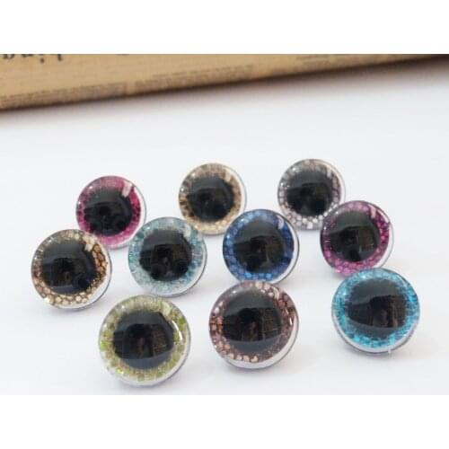 20pcs--16mm&20mm&25mm clear trapezoid plastic safety toy eyes &glitter Nonwovens & hard washer for doll--color& size option-sp