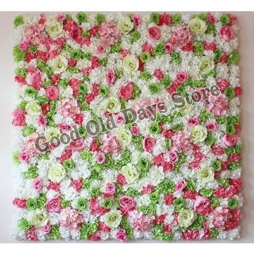 240cm x 240cm Artificial Silk Rose Flower Wall hotel background wall decor DIY Road led wedding flower Bouquet 7.9ft x 7.9ft