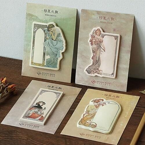 30sheet/pc Vintage Retro Kraft Paper Sticky Notes To Do List Memo Pad Planner Paper Stickers Stationery 4 Pattern NEW