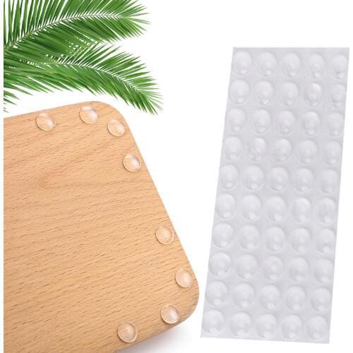 50pcs Hemispherical Shape Rubber Bumper Damper Door Stop Cushion Drawer Multi-Function Furniture Legs Transparent Cupboard