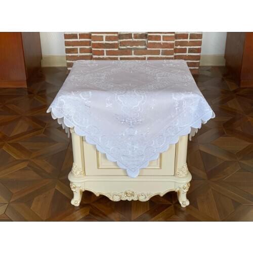 [Camellia Casa]Bright Hemstitch Tablecloth/Placemat,White, ,Specially Treated Polyester, Washable, Home/Banquet/Hotel/airbnb/Res