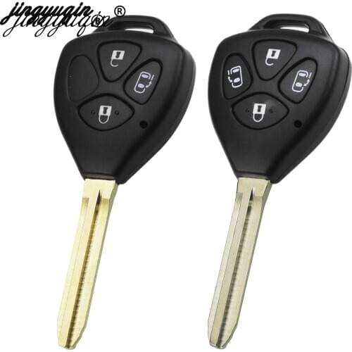 Jingyuqin For Toyota Camry Alphard Corolla 4 Buttons Remote Key Shell Fob Case Blank Cover With Toy43 Blade