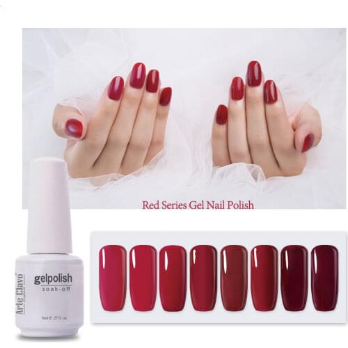 Arte Clavo Gel Nail Polish Nude Red 85 Color Hybrid Varnishes Nail Art Manicure 8ml UV LED Semi Permanent Enamels Top And Base