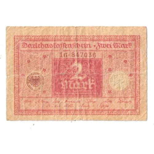 Germany 2 Mark, 1920 P-59, Used VF Condition, Original Note
