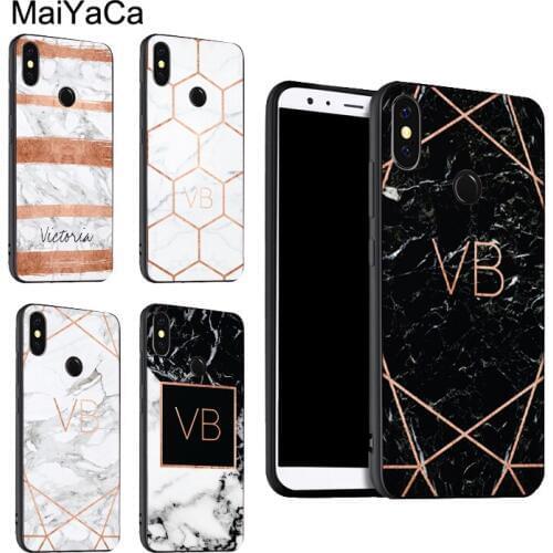 PERSONALISED ROSE GOLD GEOMETRIC MARBLE For POCO X3 F2 Case For Redmi Note 9 Pro 8 7 8T 9S 9A 9C For Mi Note 10 Lite 9T A3 Coque