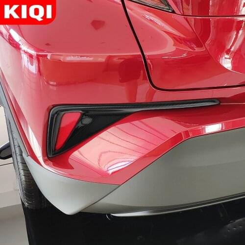 KIQI 2Pcs Car Styling Rear Fog Lamps Cover Fog Lights Protection Sticker for Toyota C-HR CHR 2016 2017 2018 Accessories