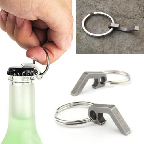 Creative Mini Alloy Bottle Opener Can Opener Stainless Steel Multifunctional Tiny Beer Bottle Opener Key Clasp Outdoor Gadget
