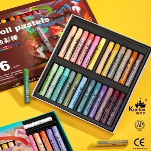 Kuelox Soft Oil Pastel Macaron/Morandi/Skin/Black Color Artist Painting Drawing Pen for Graffiti Oil Pastel Painting Stationery