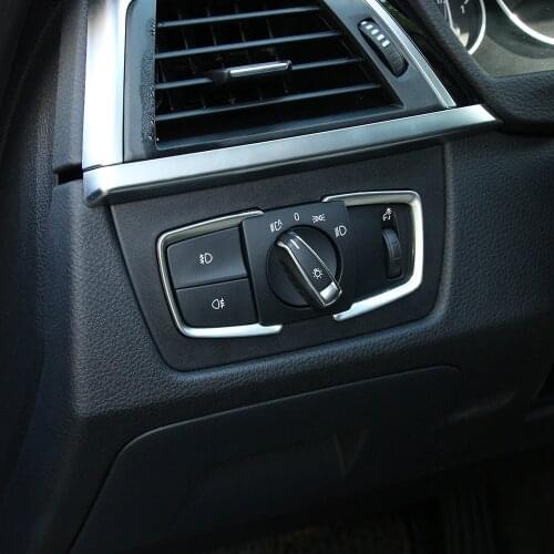 Matt Chrome Headlight switch Frame trim For BMW F30 F31 F32 F34 3 4 Series Car Styling